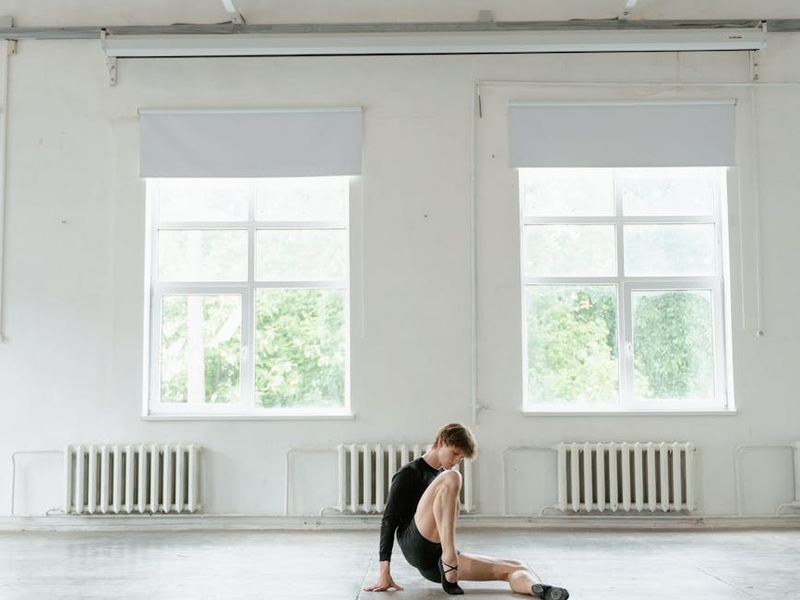 Spacious minimalist training studio with natural light